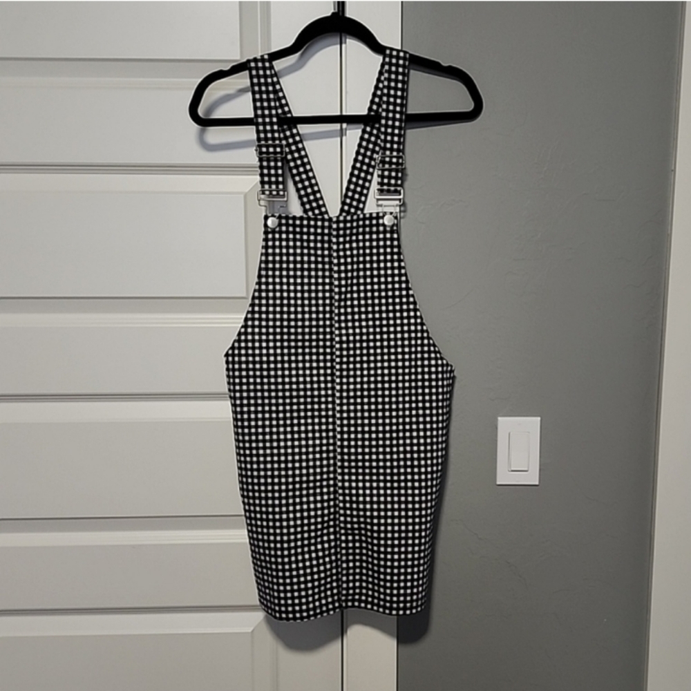 NEW Evie Overall Dress Black & White Check Sz 8/10